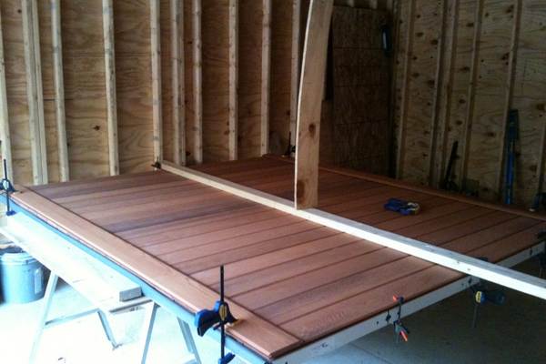 install wood panels on garage doors